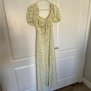Ice lemon floral maxi dress